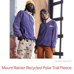 Parks Project Mount Rainier snap fleece sweater size XS purple sweatshirt